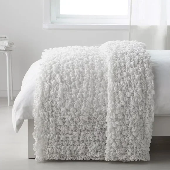 IKEA OFELIA Bedspread throw blanket, white